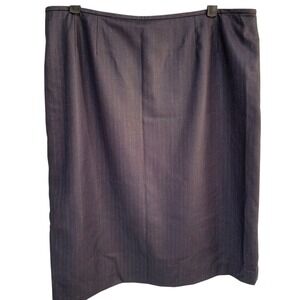 Dressbarn Pinstripe Pencil Skirt Size 14 Navy Blue Working Girl Career Office
